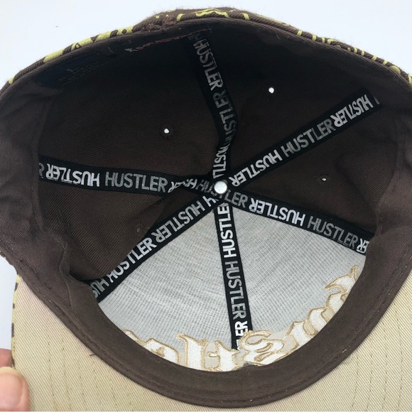 Hustler Hat Brown Mint Green Paisley Bandana Print Embroidery Large Baseball Cap - Picture 6 of 9